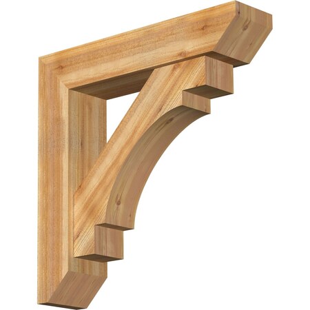 Ekena Millwork Merced Slat Rough Sawn Bracket w/ Offset Brace, Western Red Cedar, 8"W x 36"D x 36"H BKT0806X36X36MRC06RWR